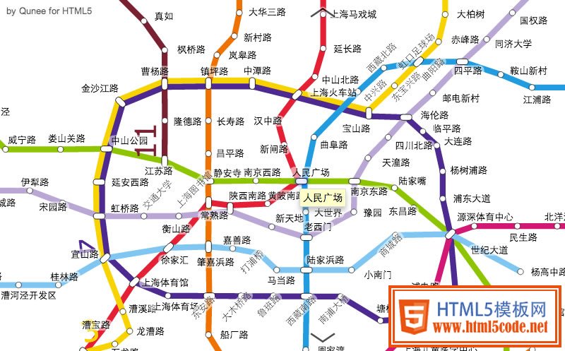 HTML5绘制上海地铁线路图-【科e互联】