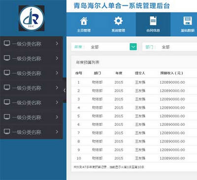 簡潔的財務OA管理系統模板html源碼