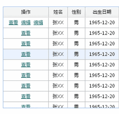 jQuery easyui制作头部固定表格样式代码