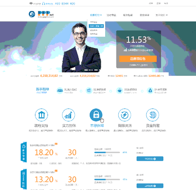 简洁P2P理财投资平台网站整站html模板