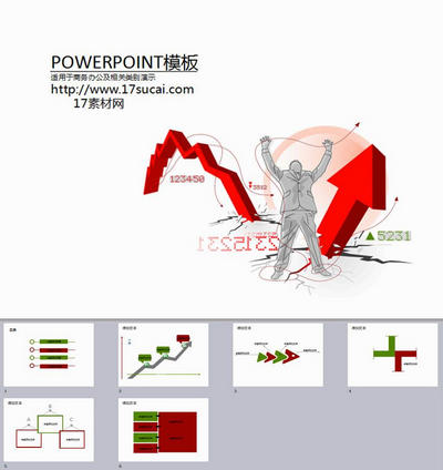 简单股市投资分析ppt图表模板下载