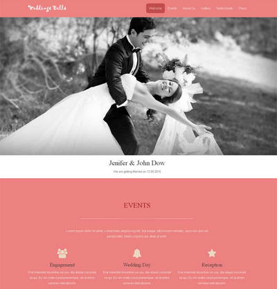 粉色的婚纱摄影公司单页介绍模板下载