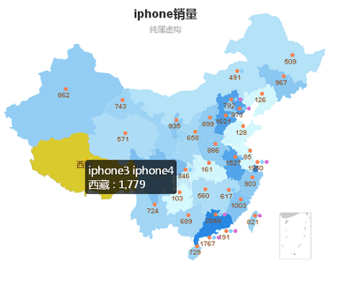 html5 echarts中国地图网络
