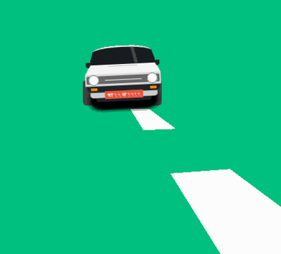 純css3道路上行駛汽車動畫特效
