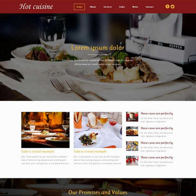 國外茶餐廳美食網站html5靜態動畫模板