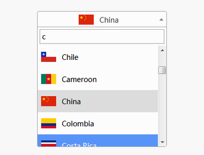 jQuery select下拉框點(diǎn)擊國(guó)家選擇插件