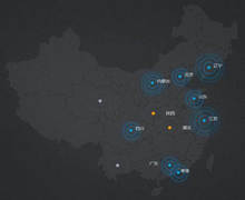 css3 animation中国地图热点动画特效