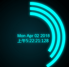 html5 canvas酷炫圆弧时钟动画特效