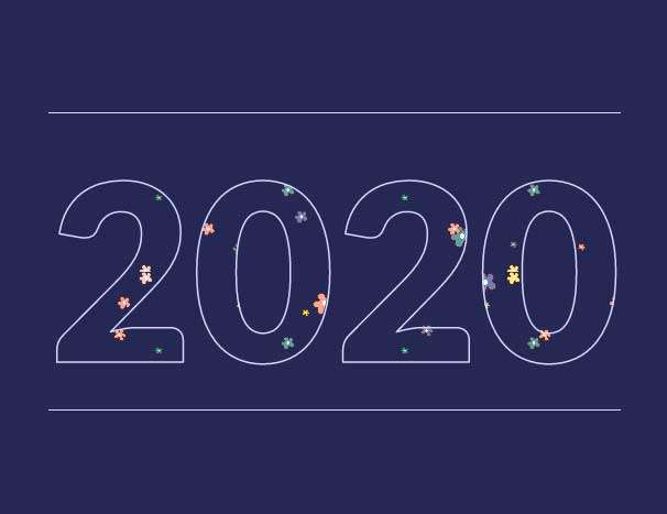 创意的2020数字填充背景动画特效