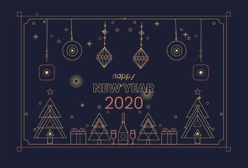 卡通2020新年快乐主题动画特效