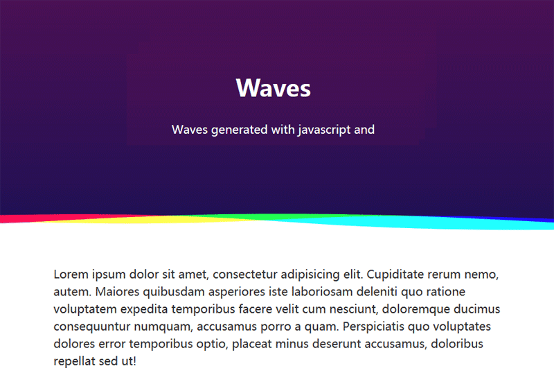 html5 canvas彩色的波浪分割线动画特效