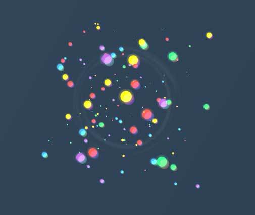 html5 canvas网页点击彩色粒子爆炸动画特效