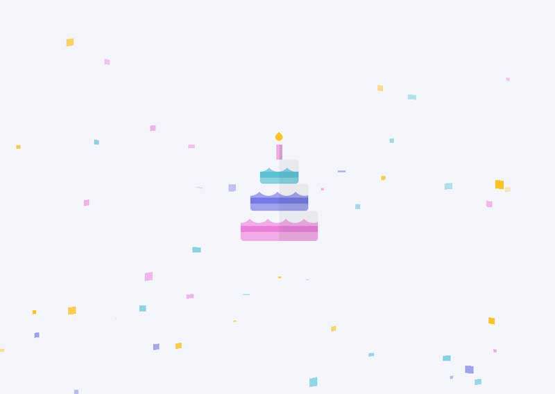 彩色的生日蛋糕主题动画