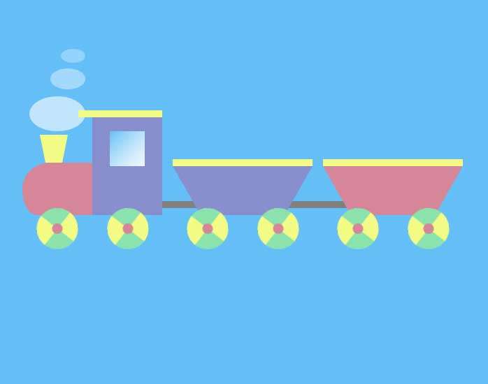 卡通的玩具火车ui动画特效