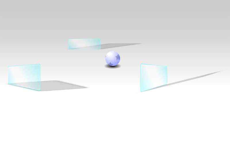 3D滚动的小球碰撞特效