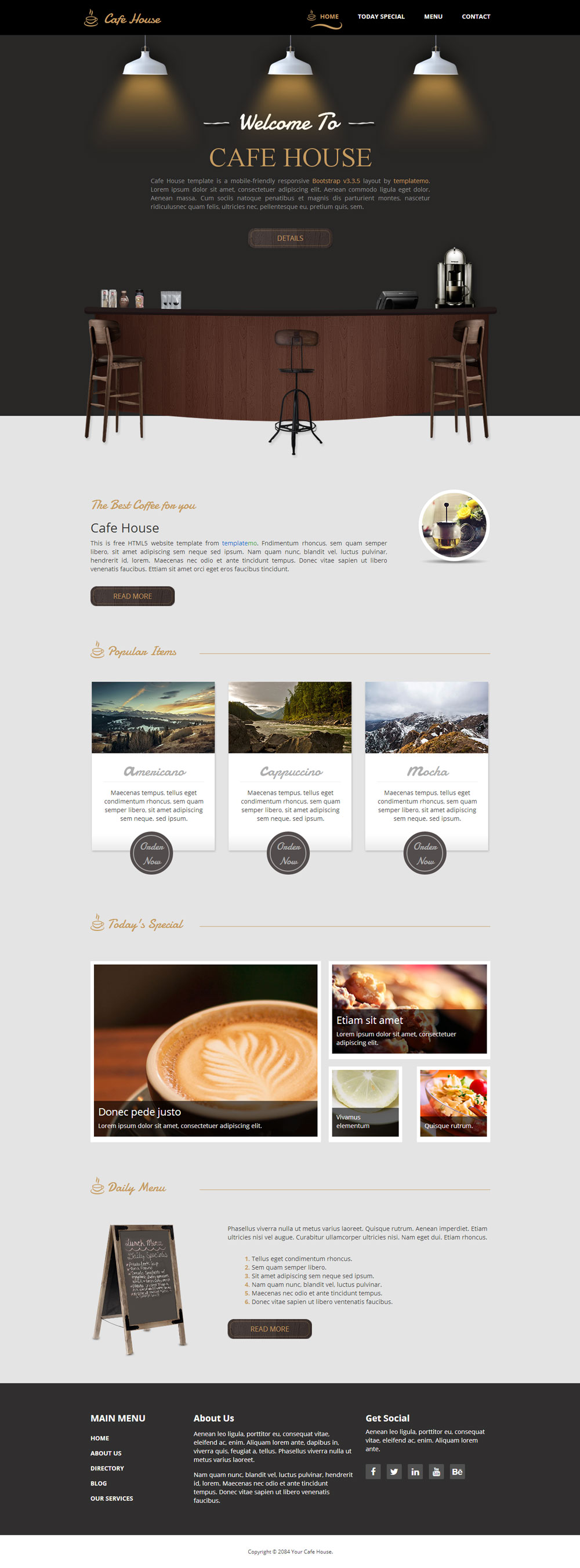 响应式食品咖啡类网站模板