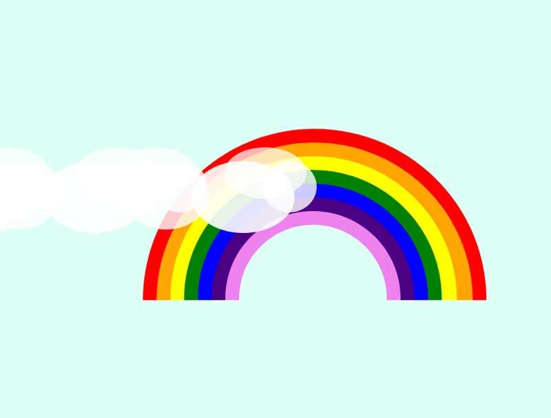 彩虹和白云网页元素特效