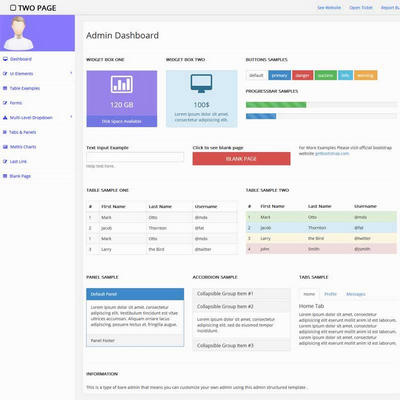 简单bootstrap admin后台管理模板下载