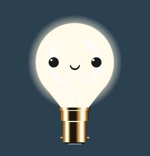 可爱的灯泡眨眼表情动画特效
