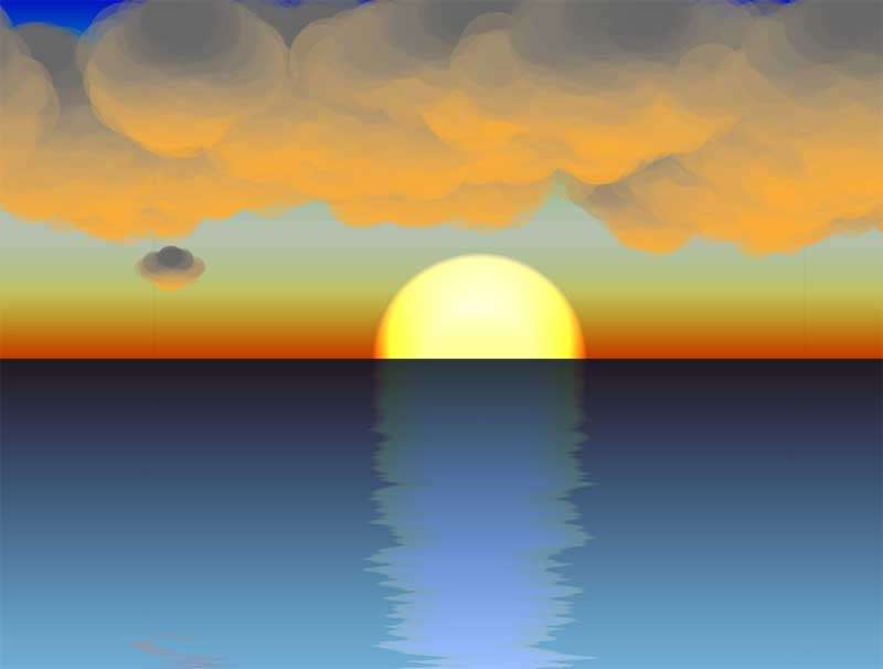 海边日落水面倒影动态背景特效