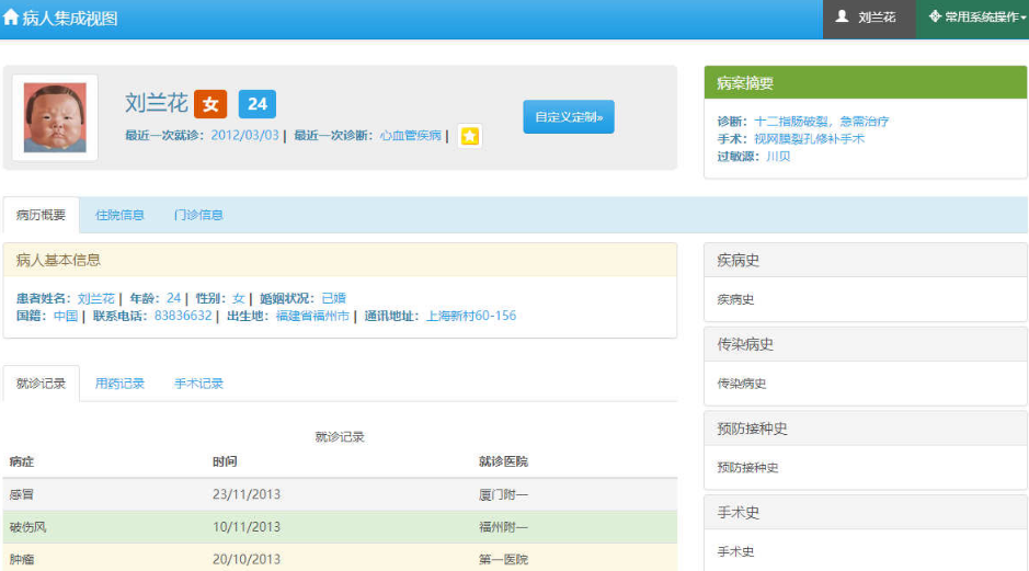 Bootstrap響應式醫(yī)院病人病例管理系統(tǒng)模板