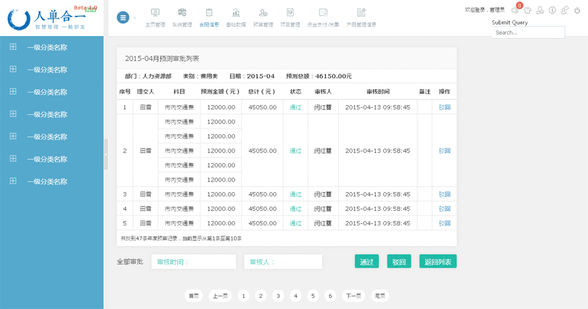 簡(jiǎn)潔的企業(yè)財(cái)務(wù)系統(tǒng)cms后臺(tái)管理模板源碼