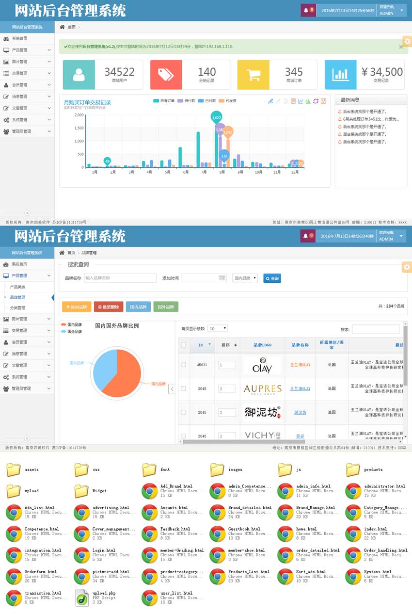 藍(lán)色的網(wǎng)站商城后臺(tái)通用管理模板html源碼