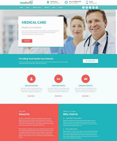 医院医疗健康行业html网站模板