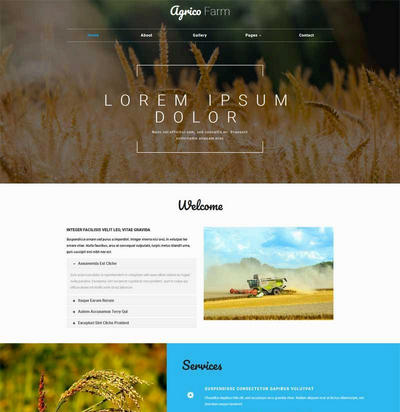 简单宽屏稻谷农业生产企业网站html模板