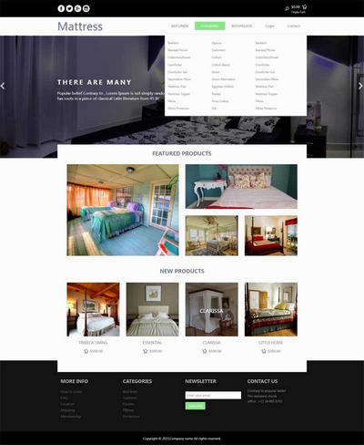 简单酒店网上房间预订网页模板