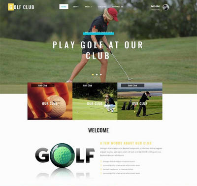 宽屏高尔夫运动比赛网站模板html下载