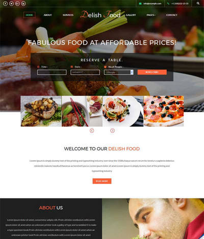 宽屏西餐美食产品展示网页模板下载