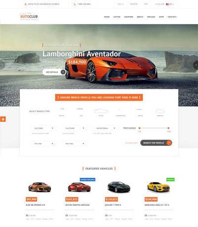 大气4S店汽车销售网站模板html整站