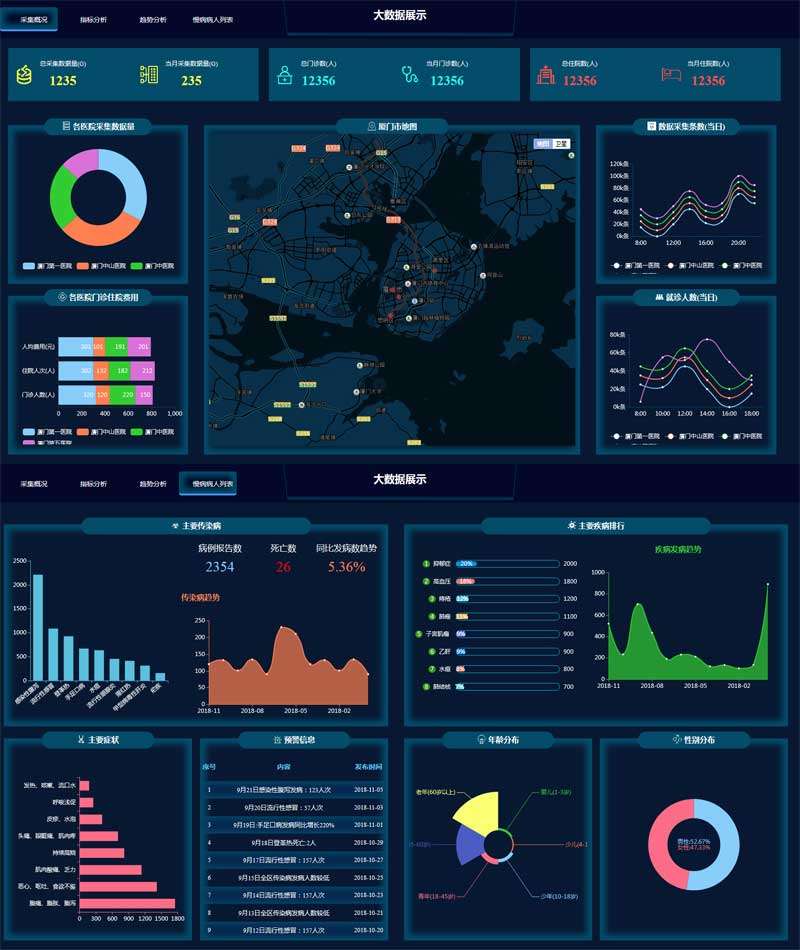 大数据统计可视化页面模板