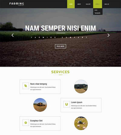 大气水稻种植农业生产网站模板下载