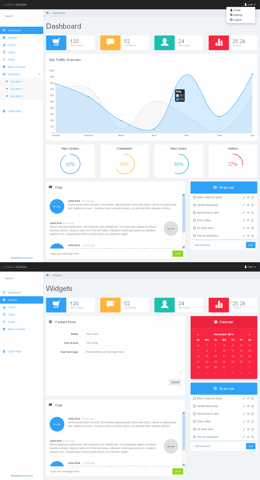 html5扁平化后台模板下载_bootstrap响应式后台模板下载