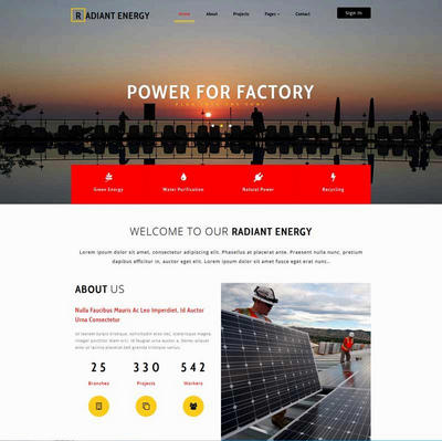 大气太阳能发电企业网站html模板