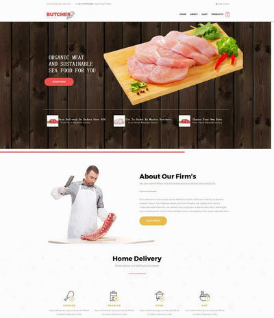 宽屏肉制品销售公司网站模板
