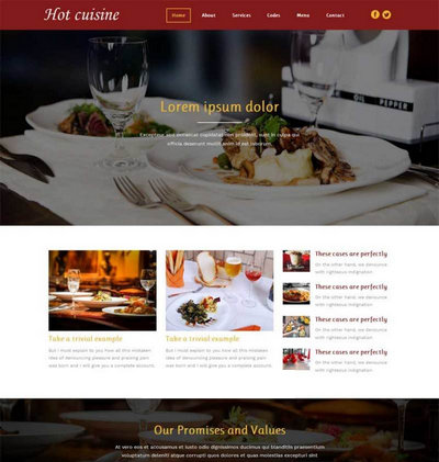 国外茶餐厅美食网站html5动画模板
