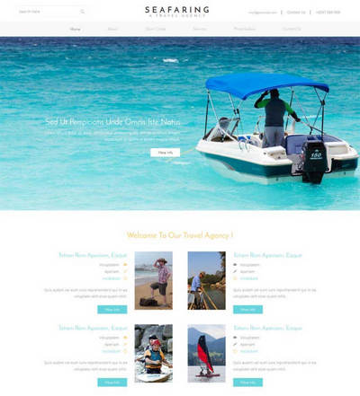 简洁自适应航海旅行公司静态html网站模板