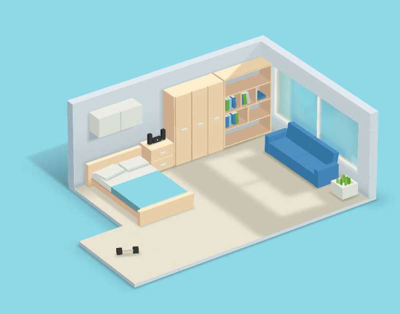 卡通3D空间卧室图形特效