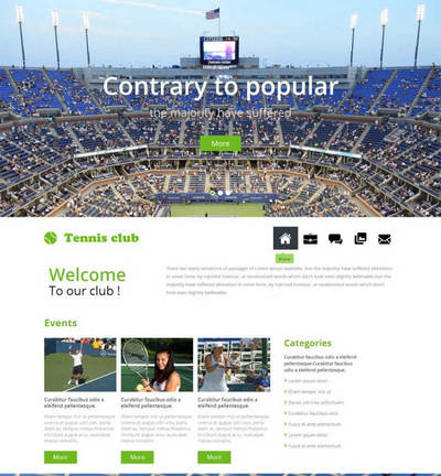 宽屏网球俱乐部网站静态html页面模板
