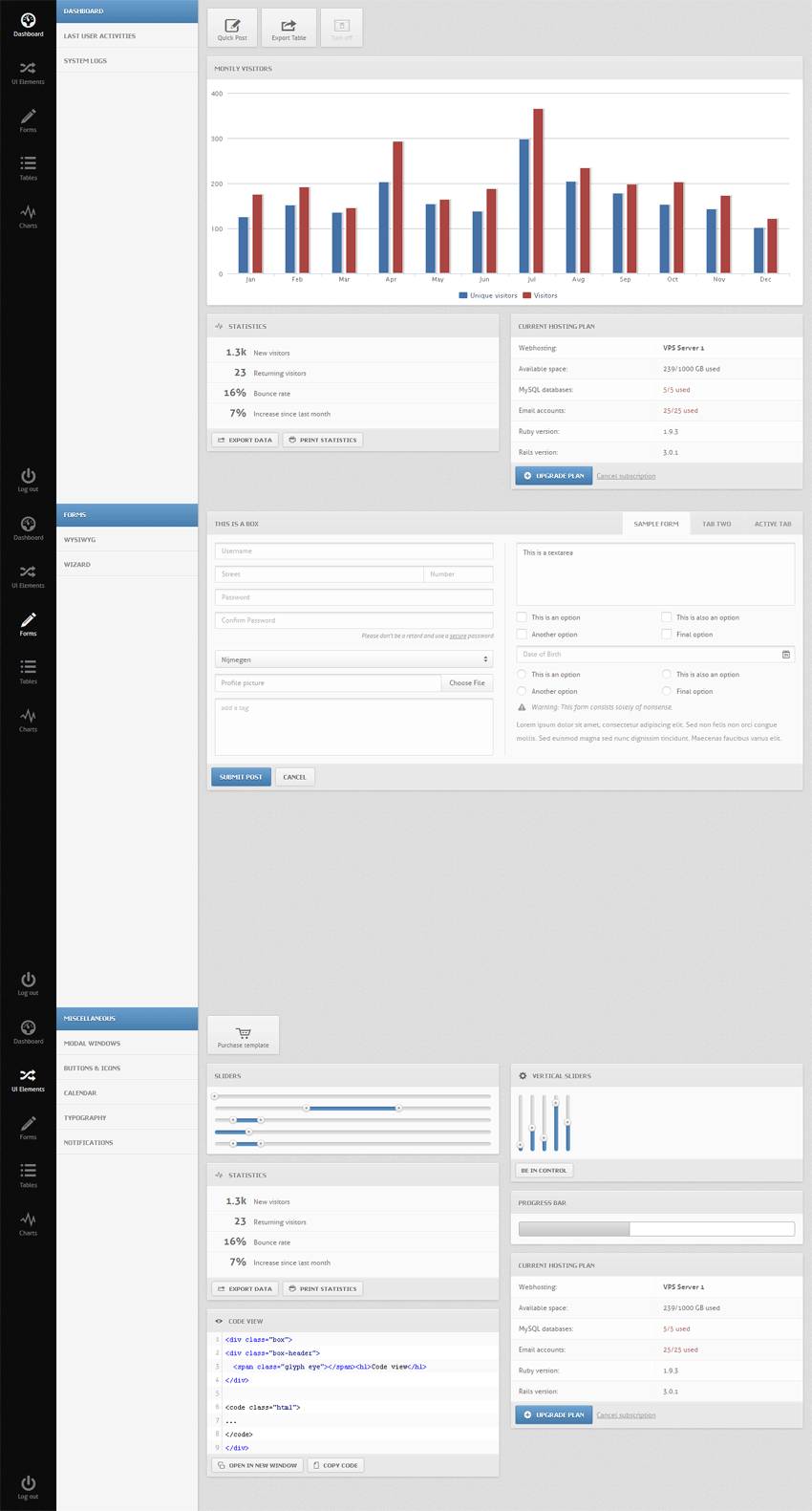 jqueryui后台框架制作后台界面灰色的后台管理网站cms后台模板下载