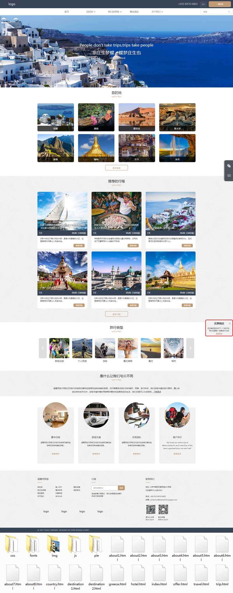 响应式的出国旅游定制公司官网html模板