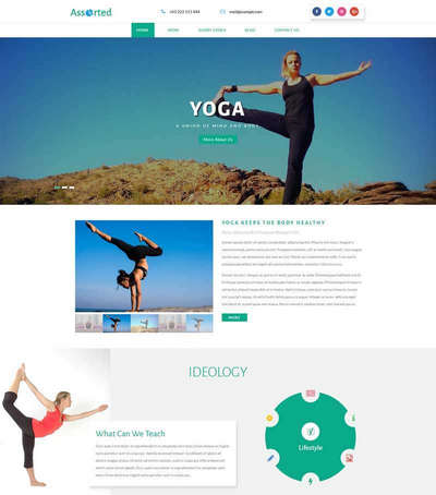 大气瑜伽健身课程培训html网页模板