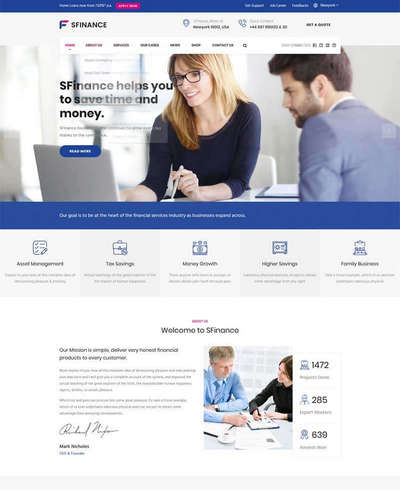 蓝色大气的商务金融投资行业html网站模板
