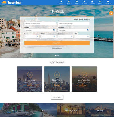 国外旅游酒店机票一站式服务公司网页模板