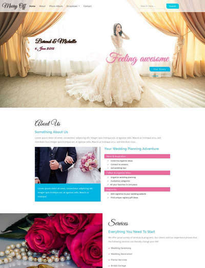 宽屏婚纱摄影图片展示html静态网站模板