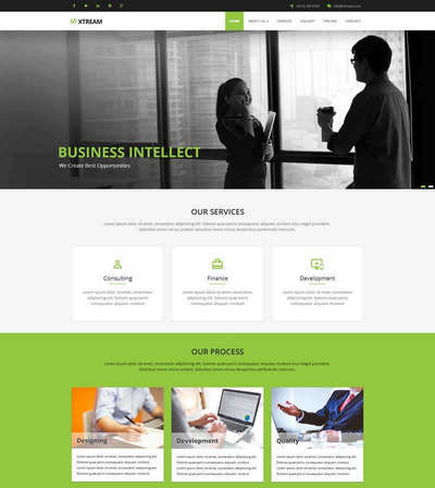 绿色商业服务咨询网站通用html模板