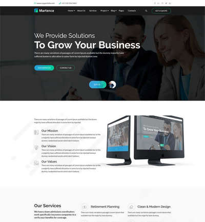 宽屏互联网商业服务公司网站Bootstrap模板
